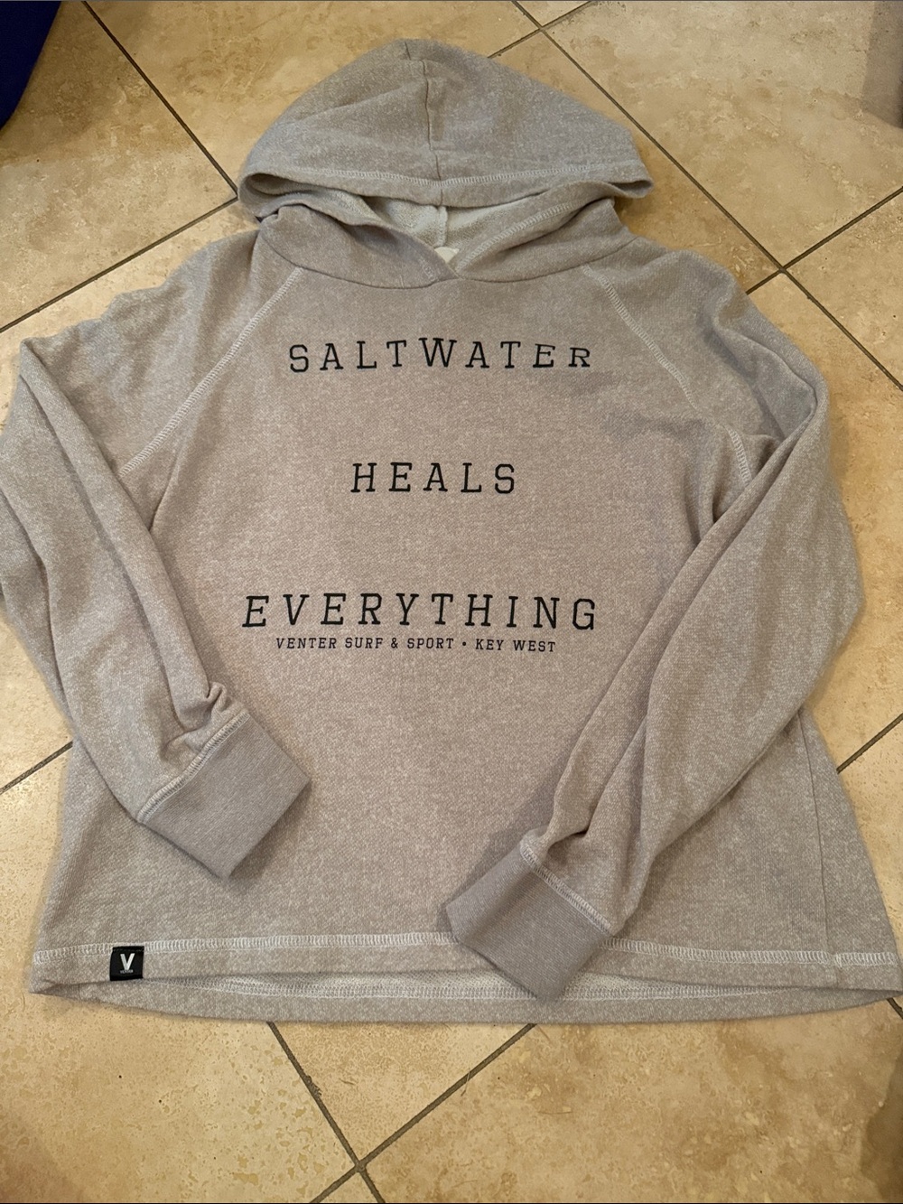 Saltwater Heals Everything Hooded Sweatshirt - Gray